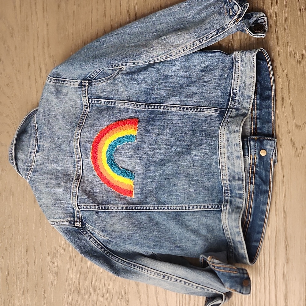 Crewcuts girl rainbow Jean jacket - Picture 2 of 5